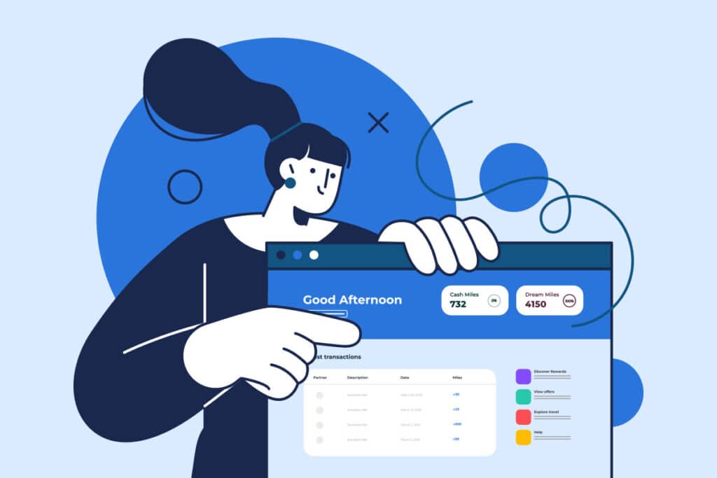 illustration of the new air miles collector dashboard