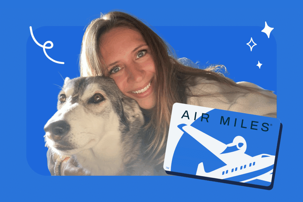 air miles collector and her dog