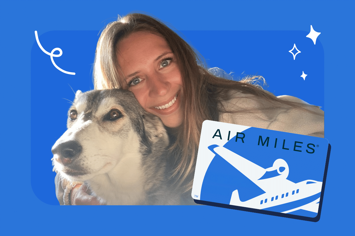 air miles collector and her dog