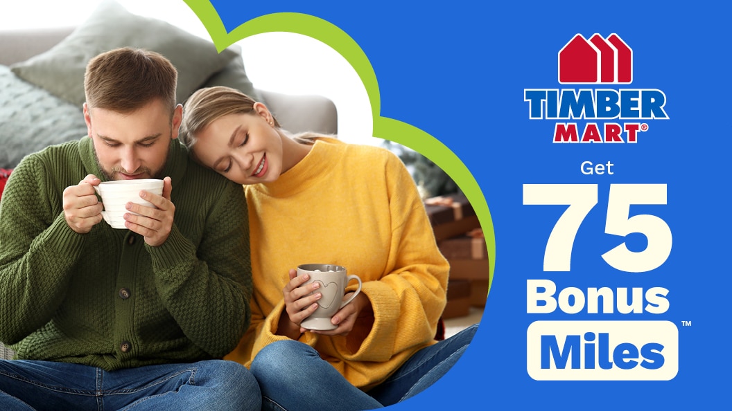 timber mart & air miles promotion for 75 bonus miles